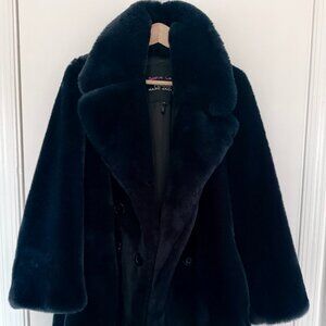 Marc Jacobs Sofia Loves The Peacoat, M4008458-410, Faux Fur, Navy, Small, NWOT